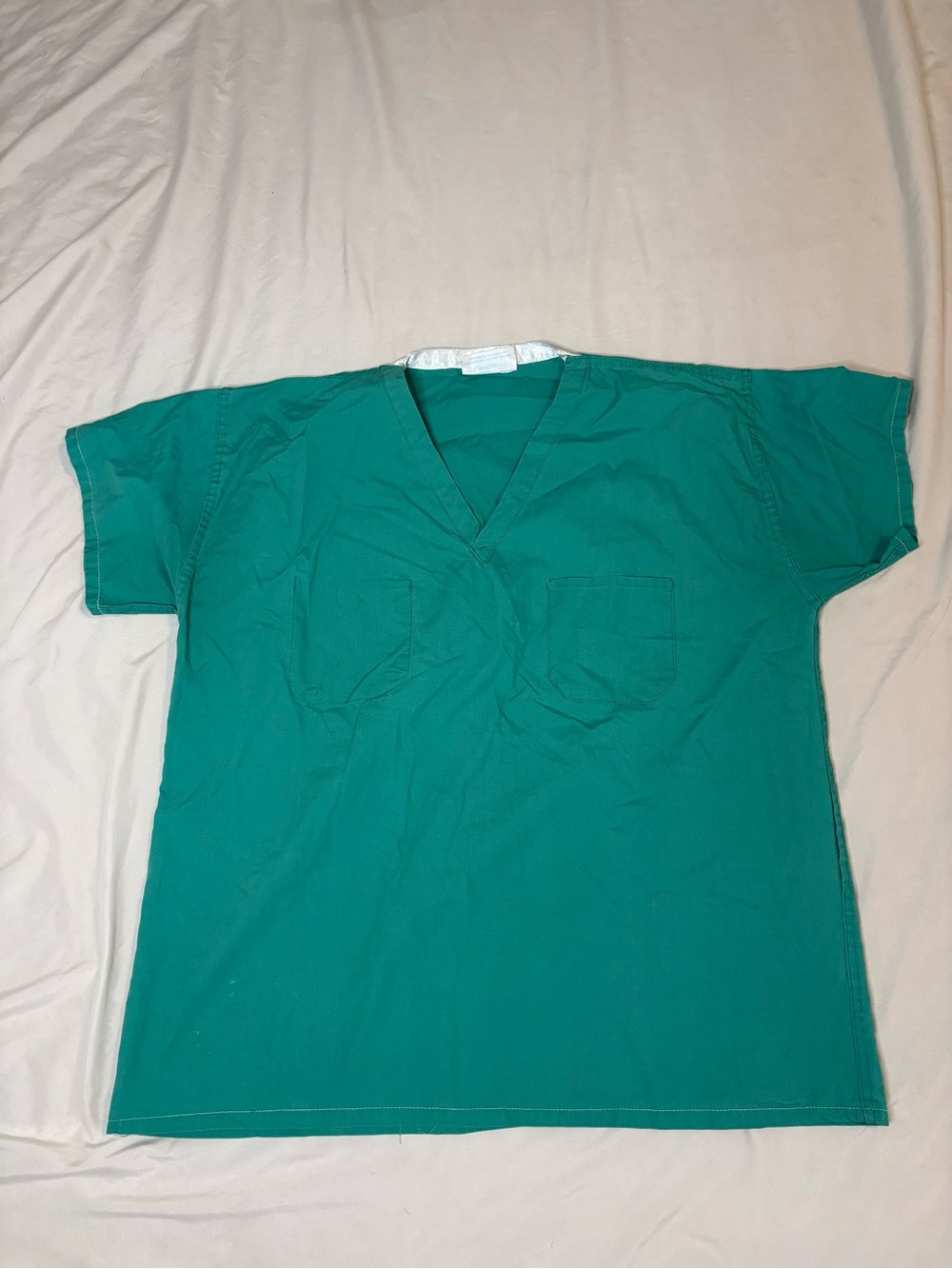 Men's Green V-Neck Medical Scrub Top